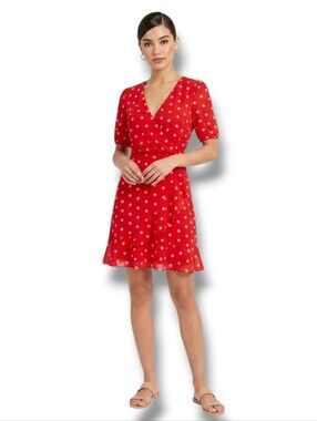 mi ami by Francesca’s Collection Red Polka Dot Wrap Dress – Size Small